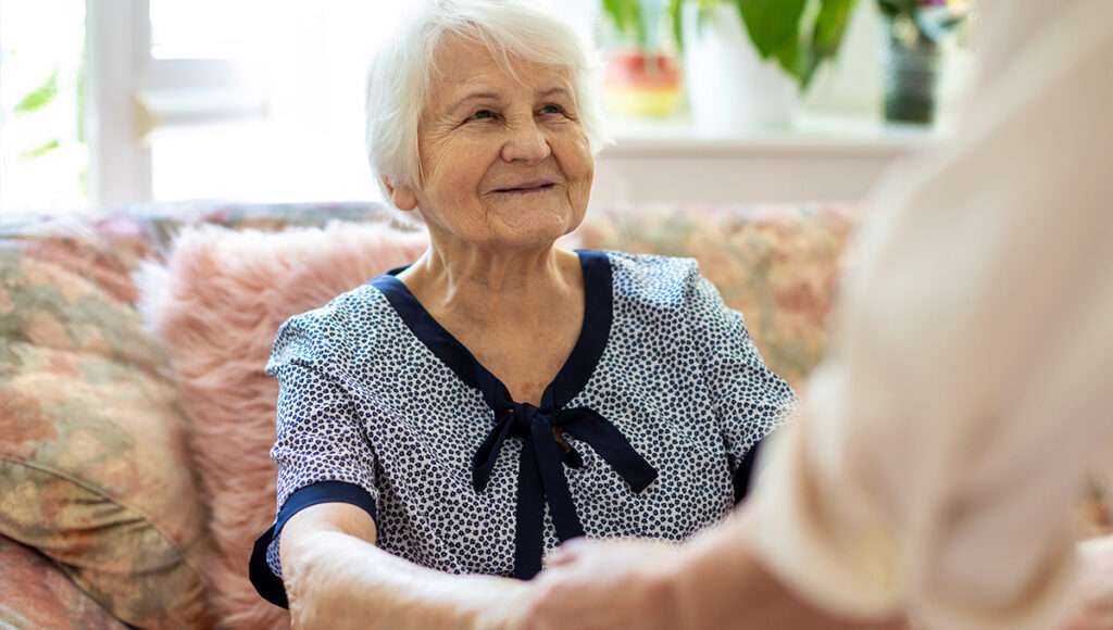 Elderly person feeling safe and secure