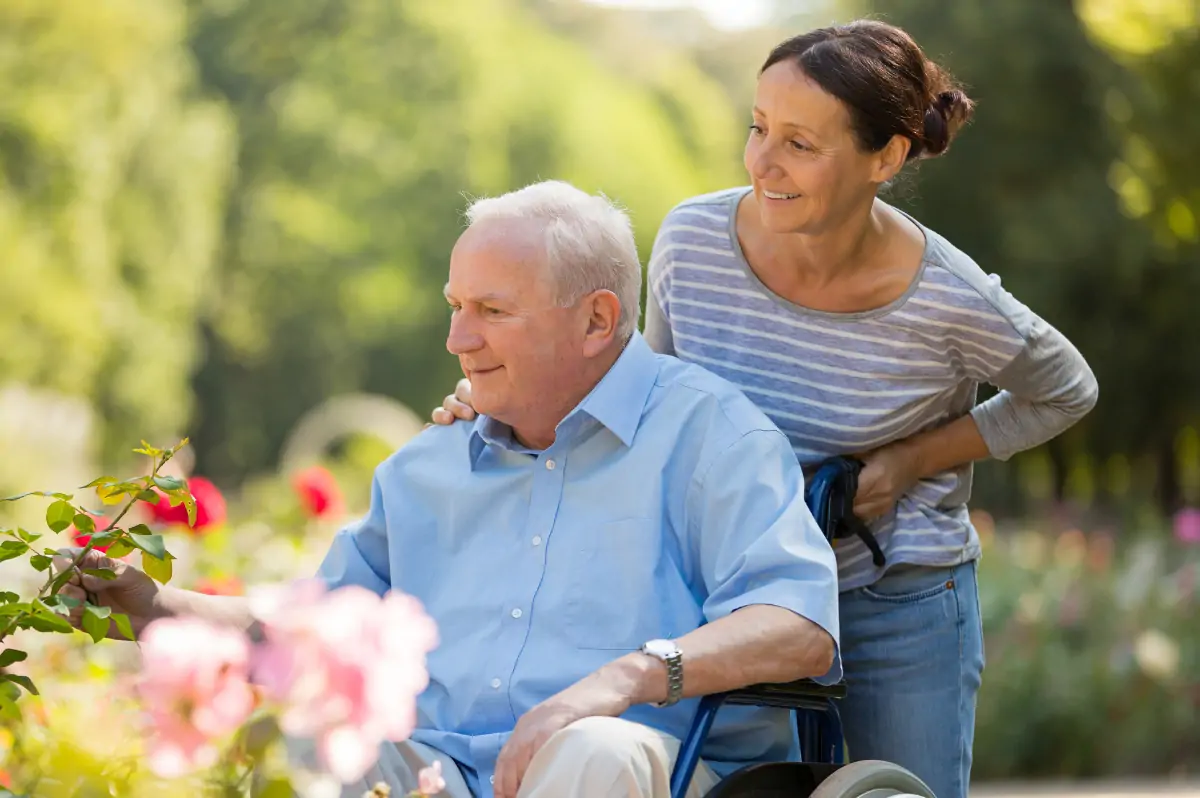 Woman in wheelchair