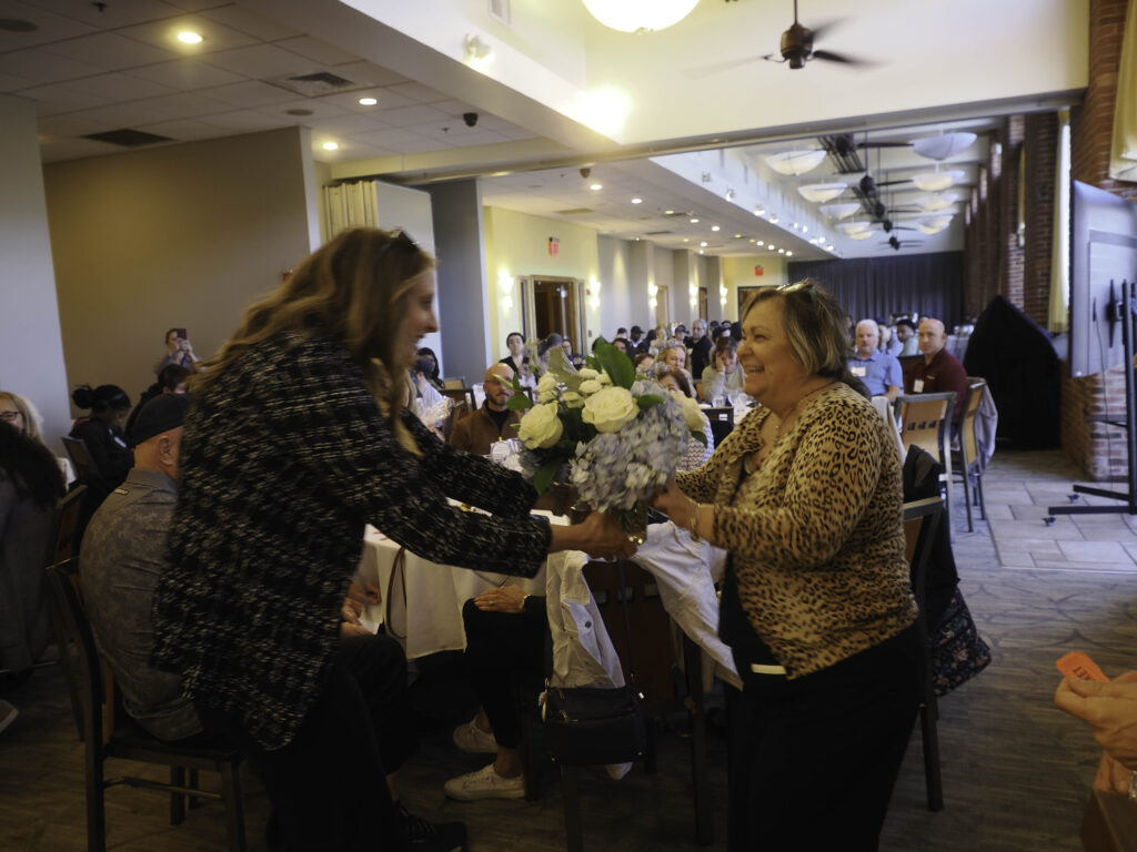 Volunteer wins flower arrangement
